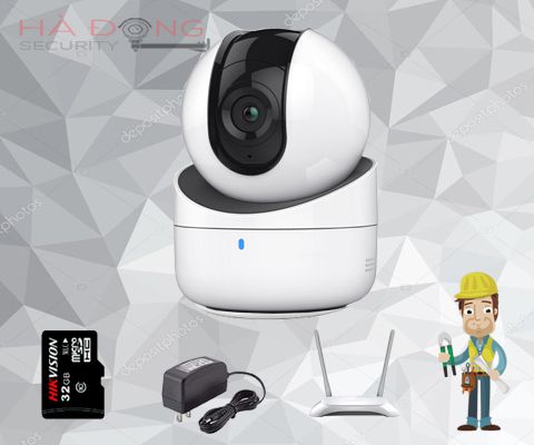 Bộ camera Hikvision 2MP quay quét, wifi hồng ngoại 5m
