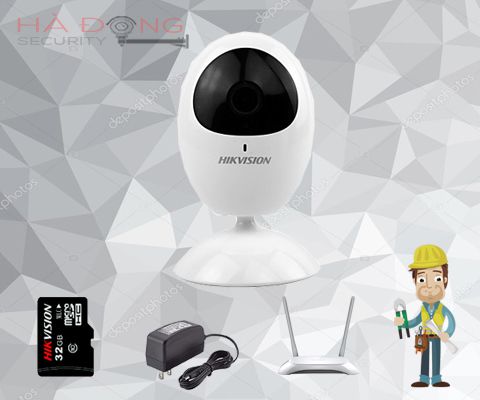 Bộ camera Hikvision 2MP kết nối wifi hồng ngoại 5m