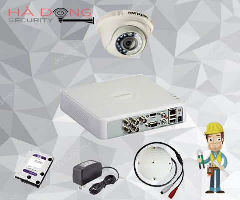 Bộ camera Hikvision 2.0 MP hồng ngoại 20m, kèm 1 Micro