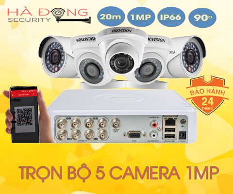 Bộ 06 camera hikvison, 2mp, hồng ngoại 20m