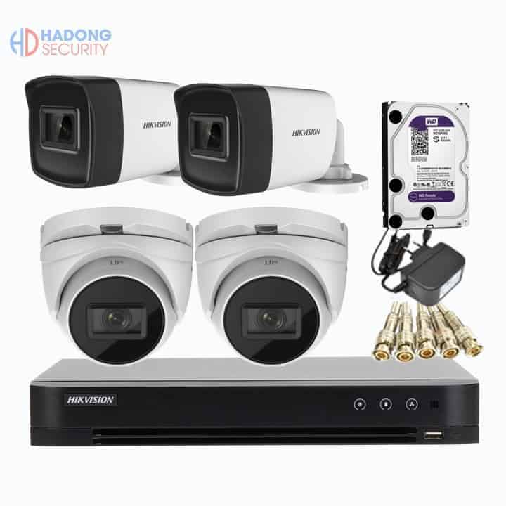 Bộ camera Hikvision 2mp chống ngược sáng, sáng yếu có màu